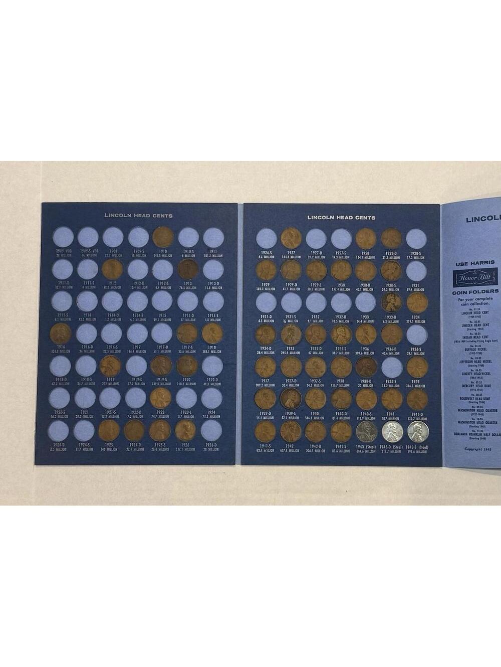 Lincoln Head Cent Set 1909-1943; 51 Out Of 98 ( Including Steel)